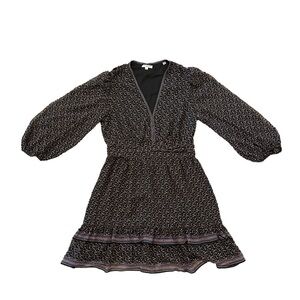 Max Studio London - Black and Purple boho Dress | snatched waist